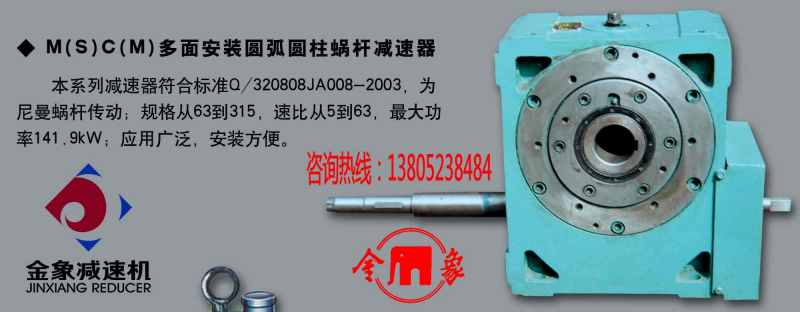 多面安裝圓弧圓柱蝸桿減速器