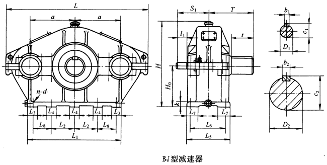 BJ80……型三環減速機外形及安裝尺寸