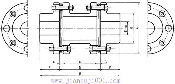 T81系列鋼片式撓性聯軸器技術參數及外形安裝尺寸