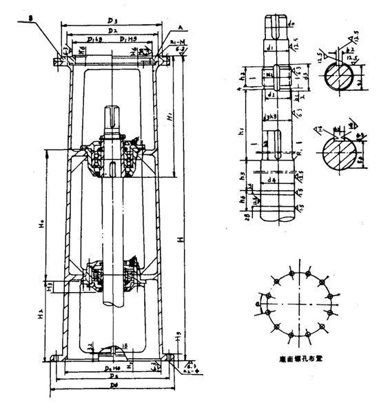 SJ型雙支點機架主要參數及尺寸