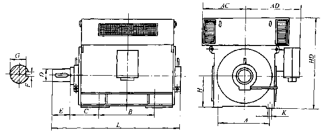 YQF、YRQF系列高壓三相異步電動機外形及安裝尺寸
